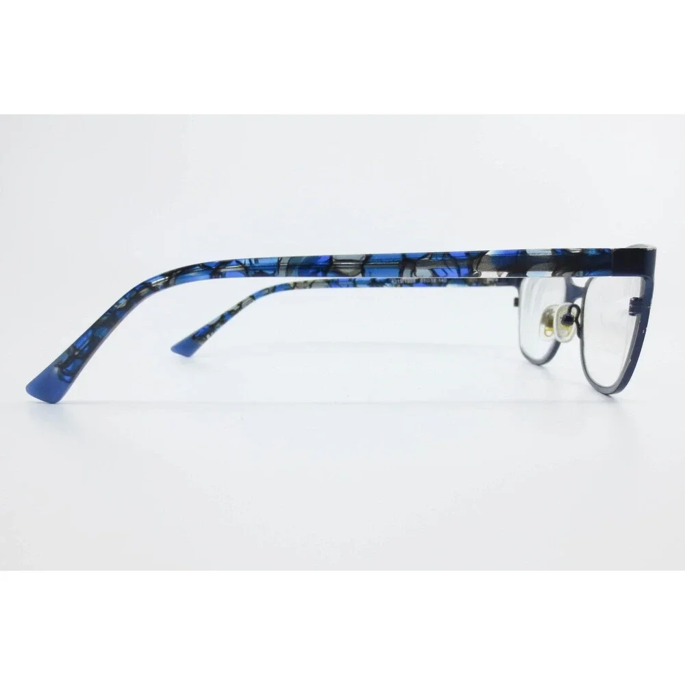Ogi Evolution 4319 Navy Blue Marbled Cat Eye Eyeglass Frames Italy 51-18-140